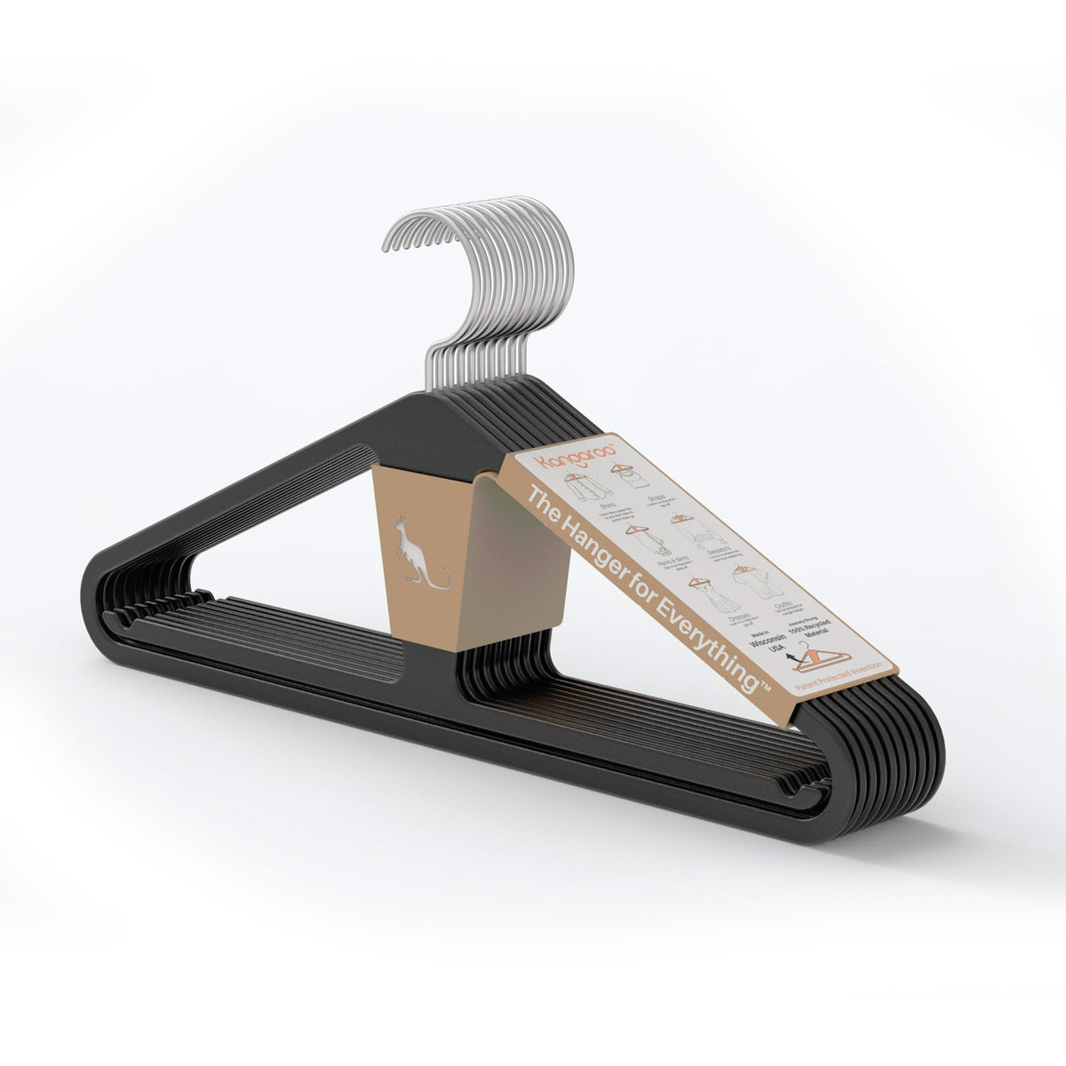 Kangaroo Slim Charcoal — 10-pack packaging