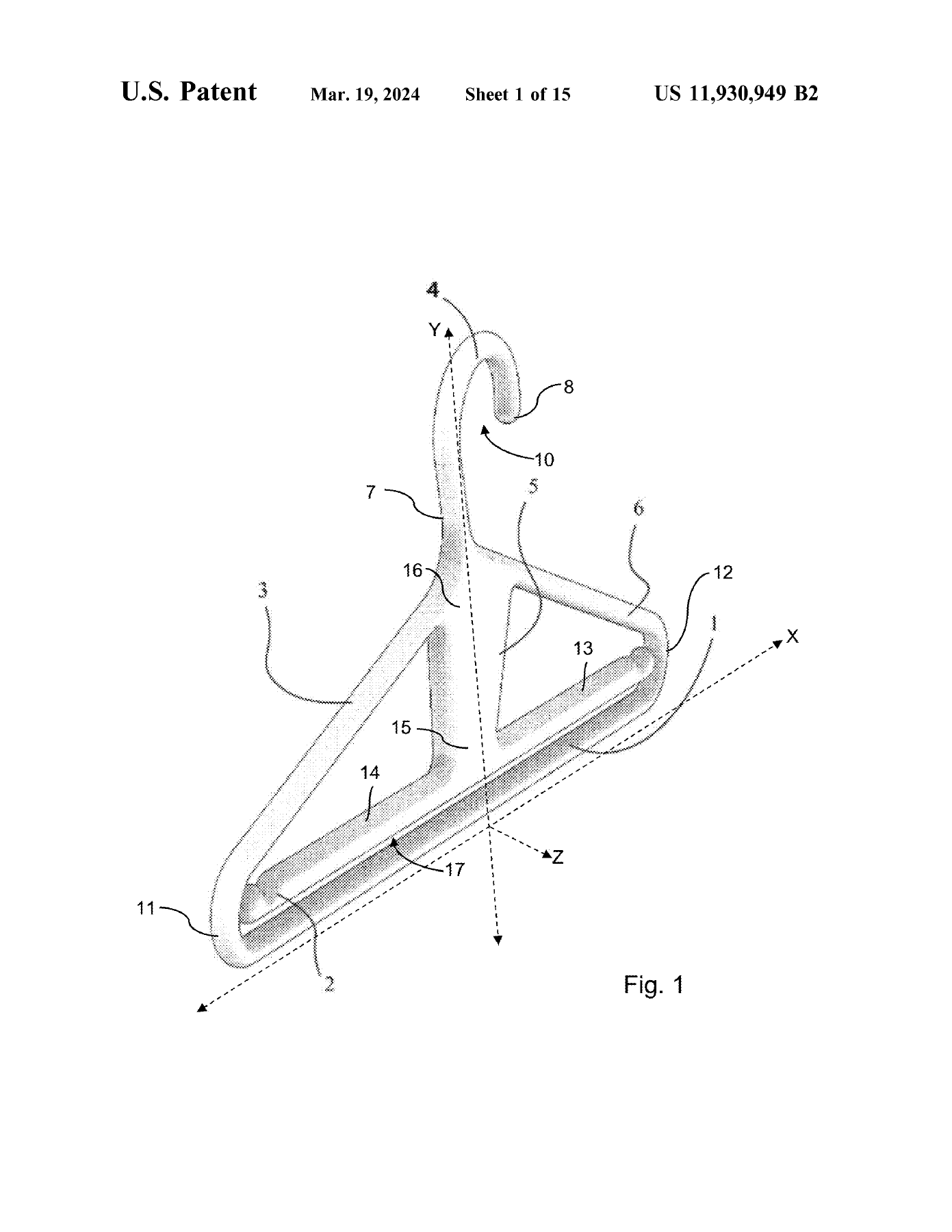 Figure 1 — Perspective view of the garment hanger.