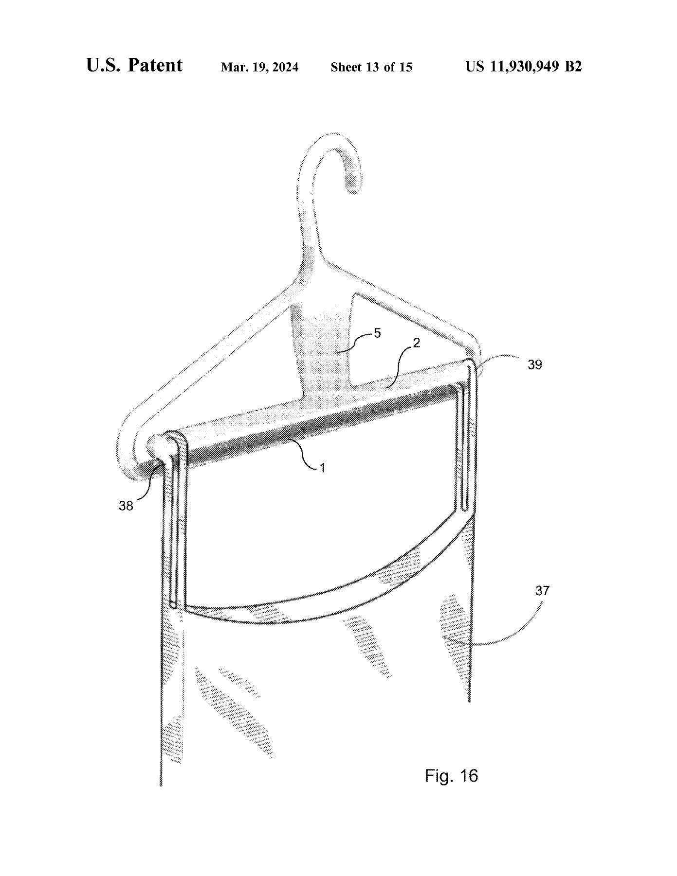 Figure 16 — Garment straps shown in the strap wells.